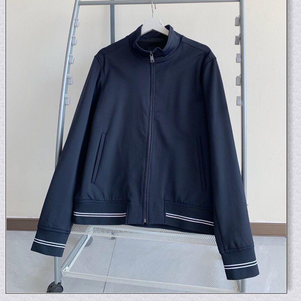 Theory Precision Ponte Zip-Up Bomber Jacket - Navy